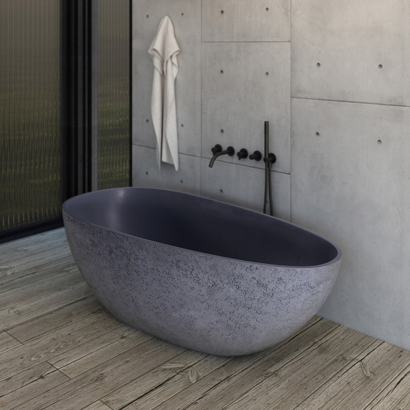 Baignoire de trempage autoportante de 65 pouces pour salle de bain