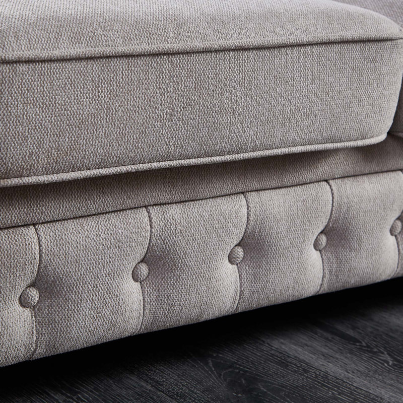 Canapé Chesterfield Line, Gris clair