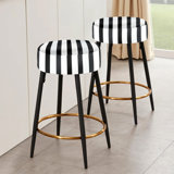 Black And White Striped Lines Harmony - Striped Bar Stools Set Of 2