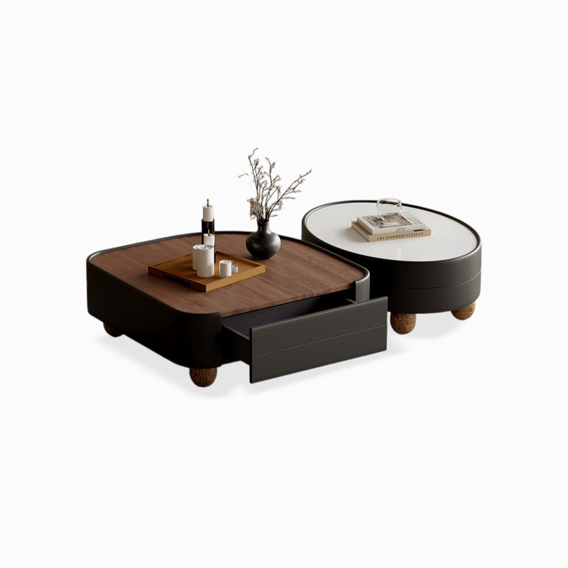 Ensemble de tables basses gigognes noyer