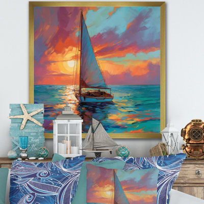 Voilier en mer I, reproduction d'art sur toile