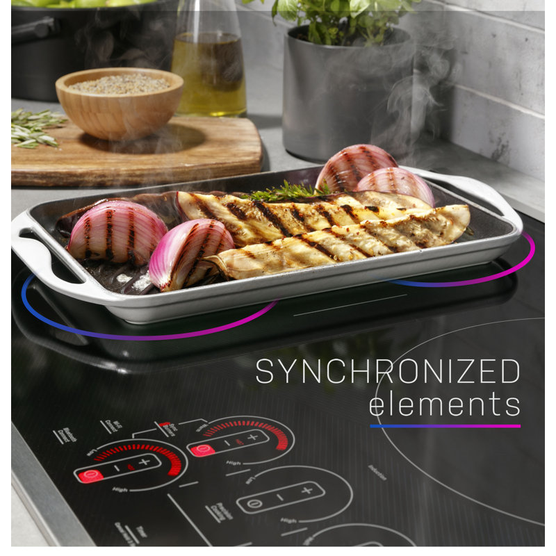 36" Induction Cooktop with 5 Elements, Black/Stainless Steel