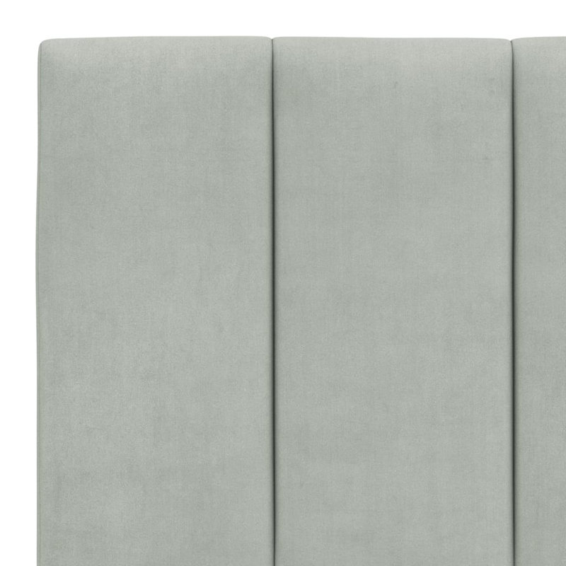Structure de lit sans matelas Hanko velours gris clair 59,8 "x 79,9", Gris clair, Grand