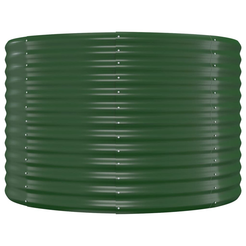 Garden Raised Bed Powder-coated Steel, 100 x 100 x 68 cm, Green