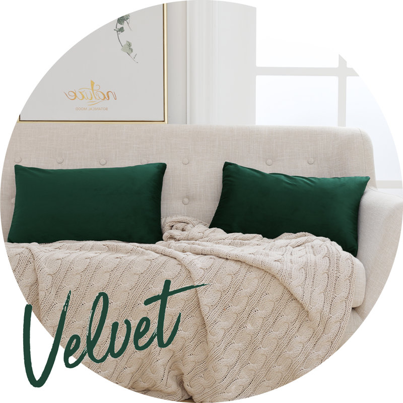 Rectangular Velvet Pillow Cover, Amy Green