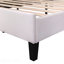Lit plateforme double tapissier avec tête de lit en velours à motif floral, beige-1137004852-1137004851