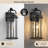 15.6" Dusk to Dawn Outdoor Wall Lanterns with Water Ripple Glass Shade