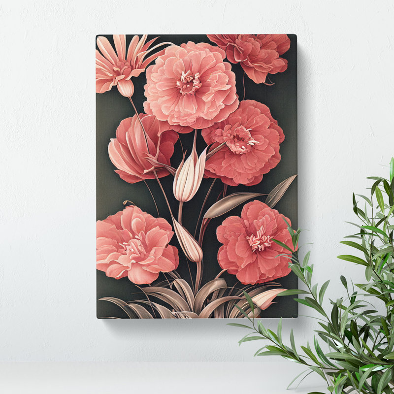 Uplifting Flowers - Wall Art, 76cm H x 50cm W x 3cm D, Wrapped Canvas, No Matte