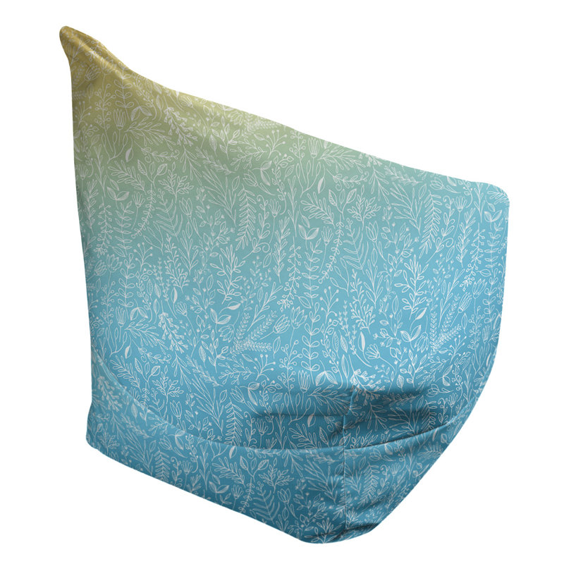 Petite chaise à sacs à billes & Leffel, H 120 po x L 31 po x P 60 po, Jaune / bleu, Rembourrage poly