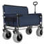 Chariot pliant 3 en 1 avec banquette - capacité de 500 lb, pneus de plage 9 po x 4 po pour le camping et la plage, bleu foncé