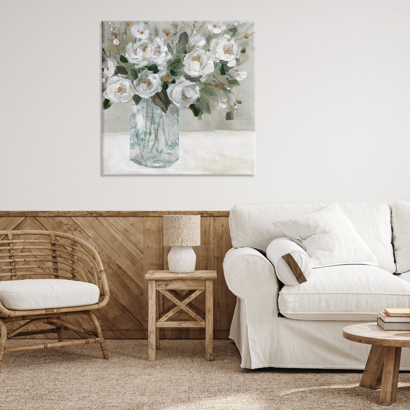 «Lovely White White Roses» par Carol Robinson, H 36 po x l 36 po