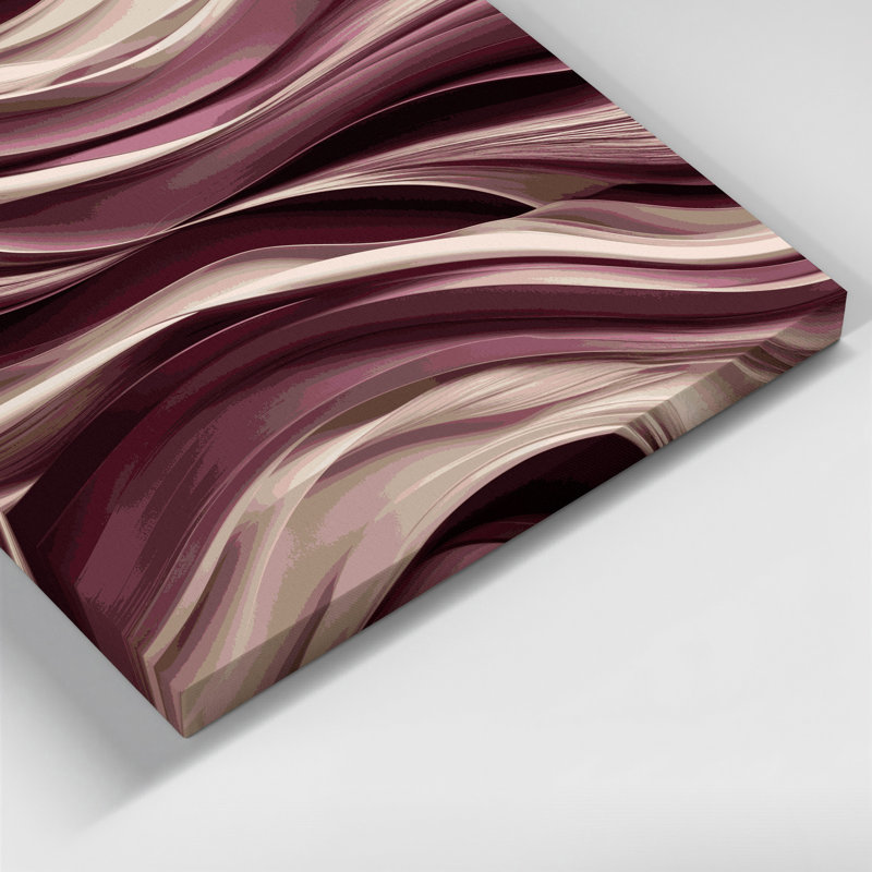 «Abstract Landscape 73», art mural sur toile rouge, H 32 po x l 32 po