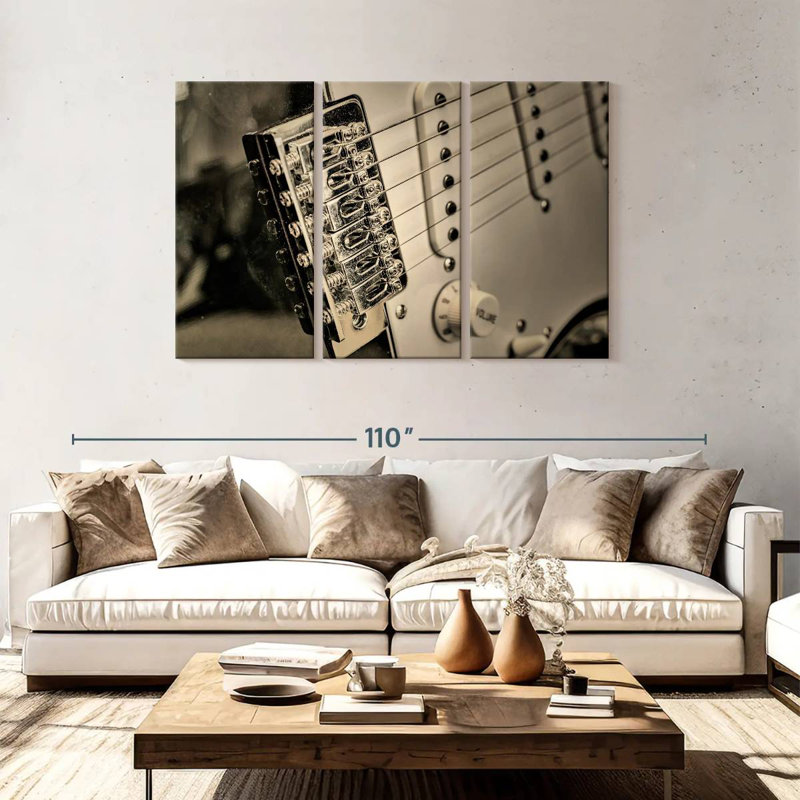 Abarca Timeless Silver Guitar, 48" H x 74" W