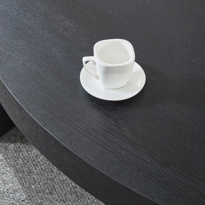 Table basse moderne ovale de luxe pour salon, H 13,77 po x l 47,24 po x P 31,49 po, Noir