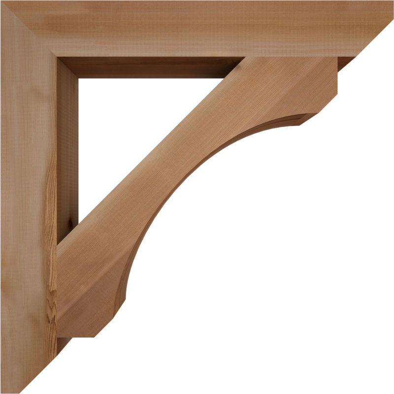 Wood Bracket/Corbel, Western Red Cedar (Smooth), 28" H x 3.5" W x 28" D