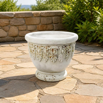 Jardinière d'extérieur durable et rustique peinte à la main pour le patio, la cour, le balcon et la cour, idéale pour planter des fleurs, des herbes, des plantes grasses et pour surélever le décor du jardin extérieur