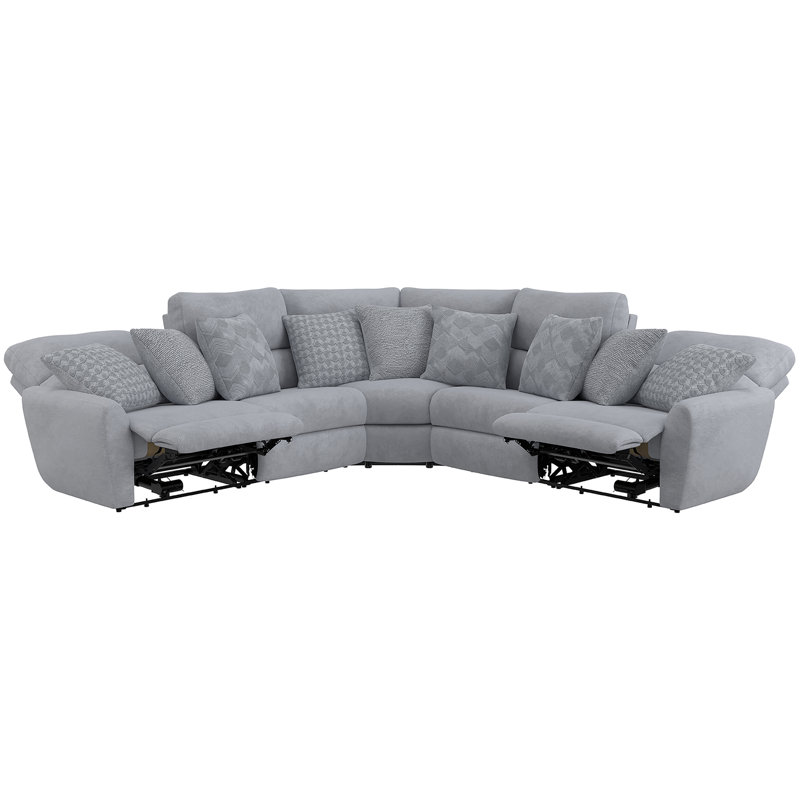 Mollety Three Piece Sectional, Gray Polyester Blend