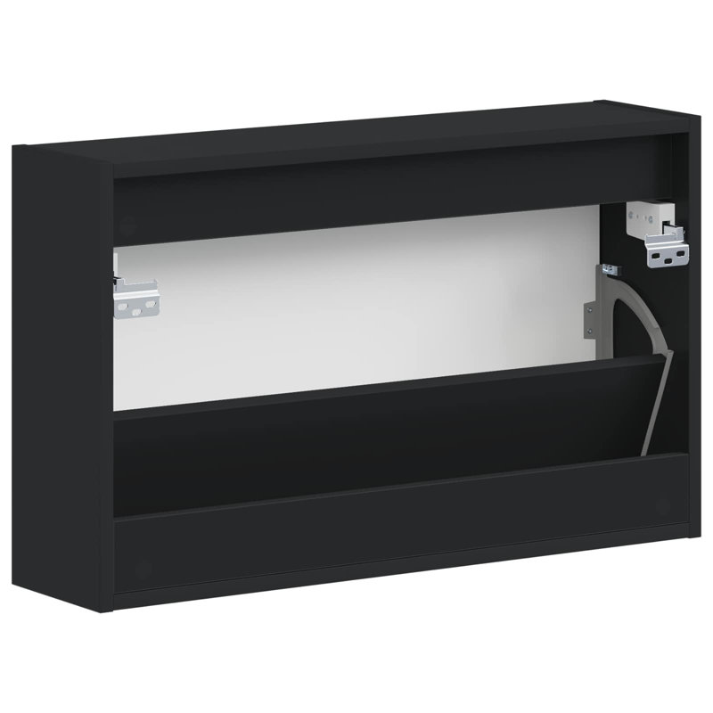 Flip Down Shoe Storage, 43 cm H x 71 cm W x 17 cm D, Black