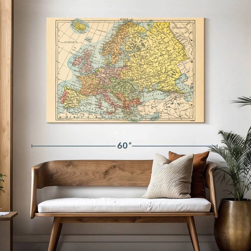 Carte d'Alazia de l'Europe, H 34 po x l 51 po
