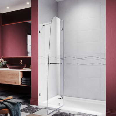 45'' - W x 72'' H Pivot Door Frameless Tub Door with