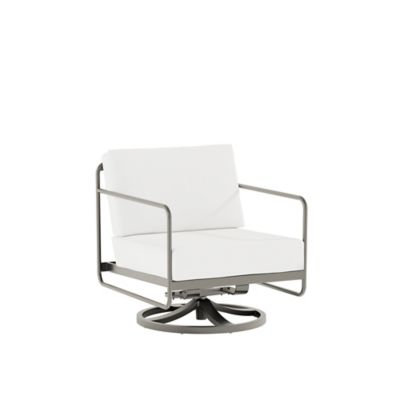 Oasis Outdoor Swivel Lounge Chair, White, Tan