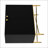 2 Door Black Accent Cabinet With Raised Wave Pattern And X-Shaped Metal Legs, Perfect For Modern Storage And Decor.