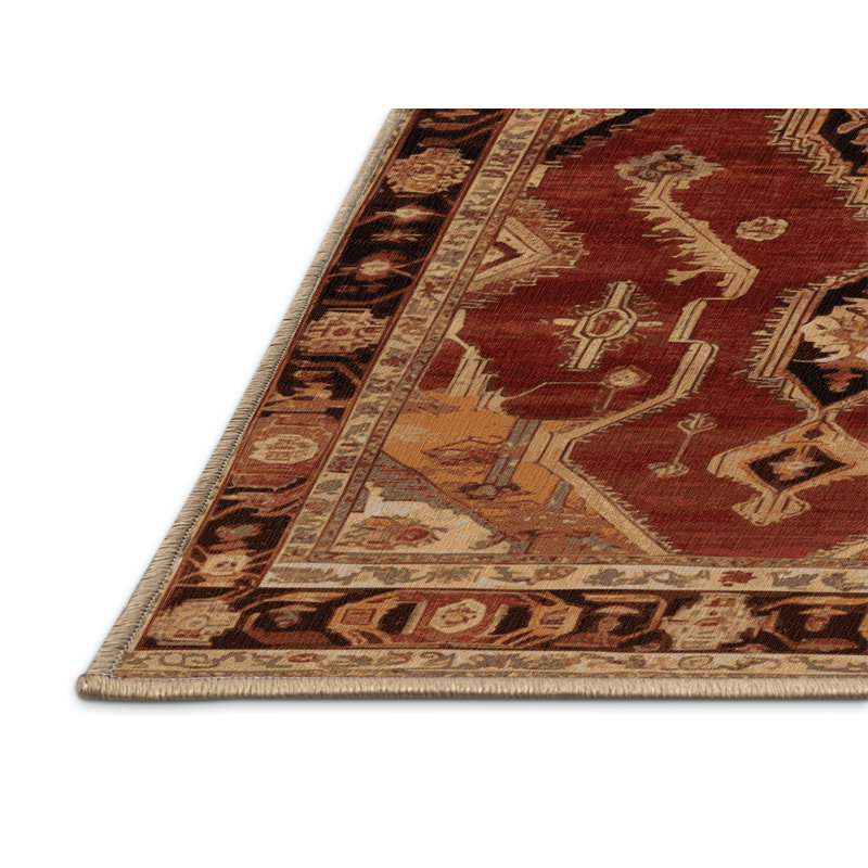 Machine Washable Persian Brown Area Rug, Rectangle 2' x 3'