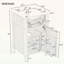 Meuble-lavabo en bois avec lavabo, pieds en bois, tablette réglable, tiroir inclinable