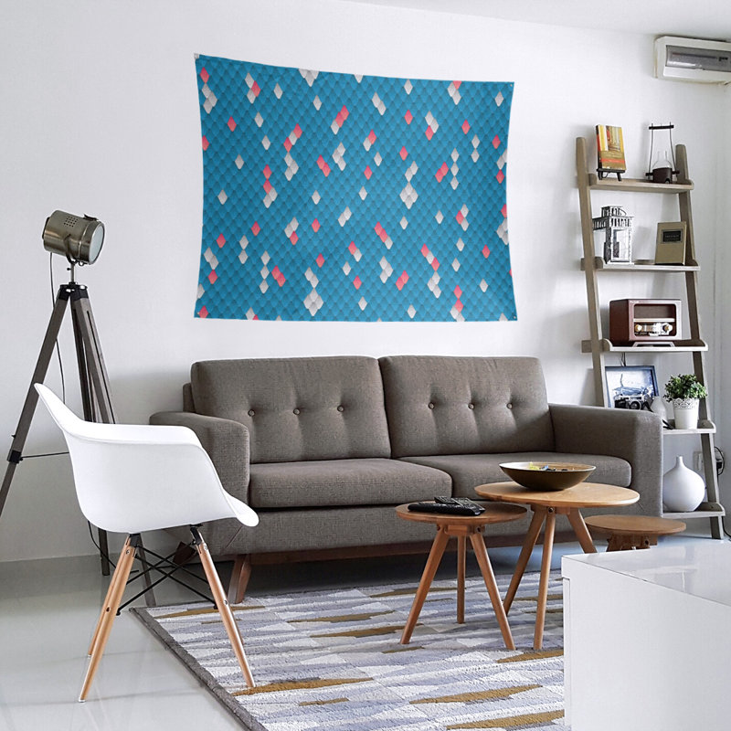 Tapisserie murale balances de serpent, H 27,5 po x l 37,5 po, Bleu