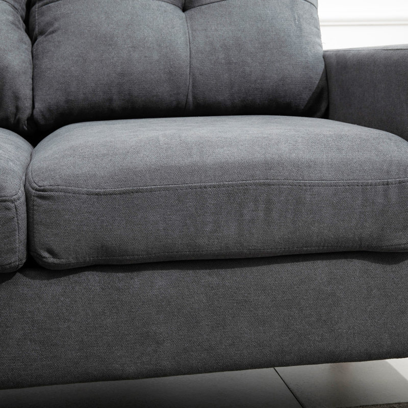 Canapé modulaire modulaire avec méridienne réversible pour chambre gris foncé