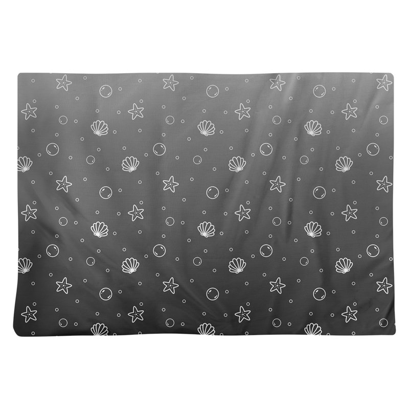 Napperon en coton 18 po Seashell, Noir