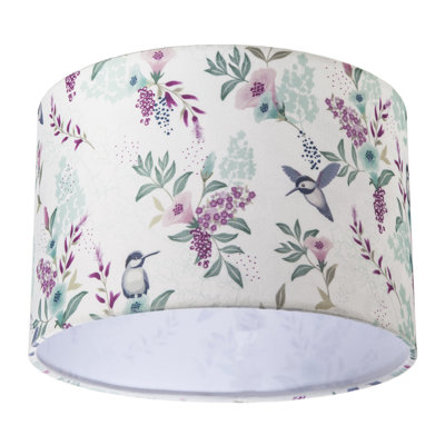 20 cm H Round Velvet Lamp Shade ( No Direct Attachment Method ) in Purple