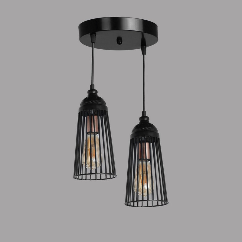 2 - Light Black Cluster Pendant