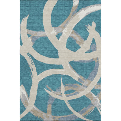 Premium Machine Washable Mayfield AMF1022 Circles Rug