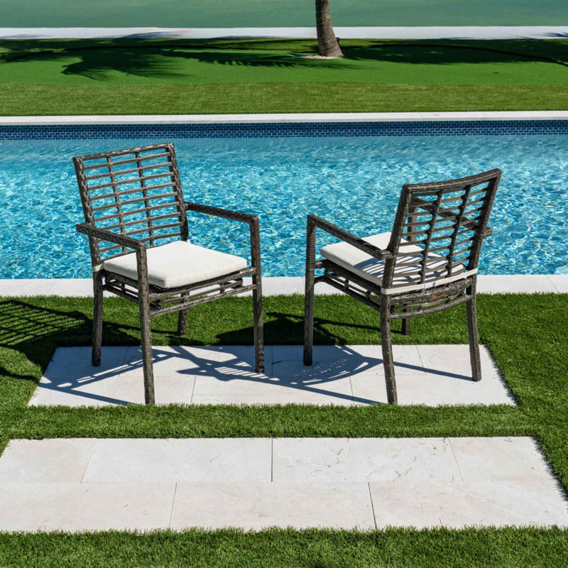 Chaise de terrasse empilable avec coussin Coldfield, Spectre graphite Sunbrella® Plainweave
