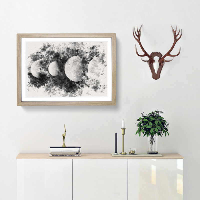 Moons of Jupiter - Picture Frame Painting Print, Oak Framed, 36cm H x 48cm W x 2cm D