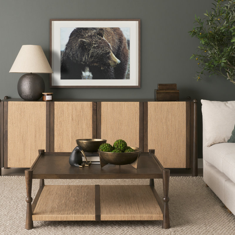 «Grizzly Bear» par Chad Mackay, reproduction d'art encadrée à la main avec passe-partout, Ours grizzly