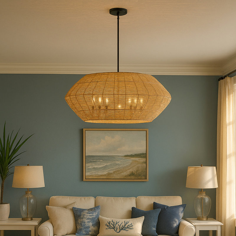 Ariza 7-Light Chandelier, Black, Camel