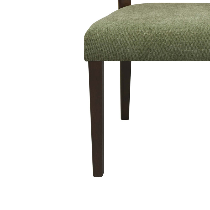 Ensemble de 2 chaises en rotin sans accoudoirs, Vert, Marron foncé