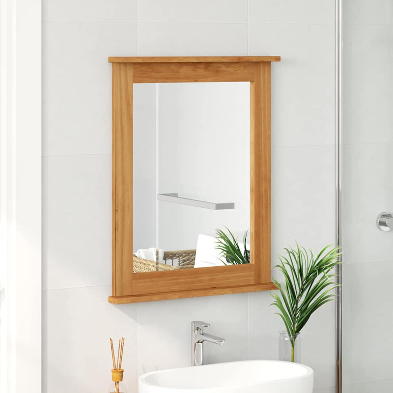 vidaXL Mirror Rectangular with Mirror VIGO Solid pine wood Bathroom Indoor, Brown