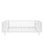 Lit plateforme simple en fer et en bois d'ingénierie avec garde-corps l 41,74 po x P 77,76 po x H Timor