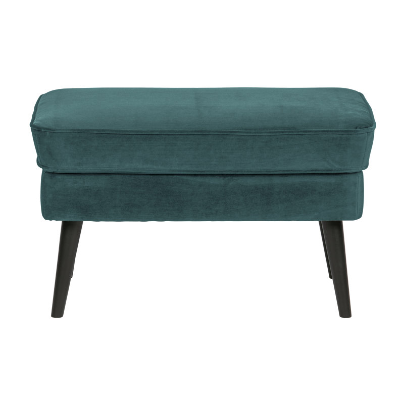 77cm Wide Velvet Rectangle Solid Colour Footstool Ottoman, Teal