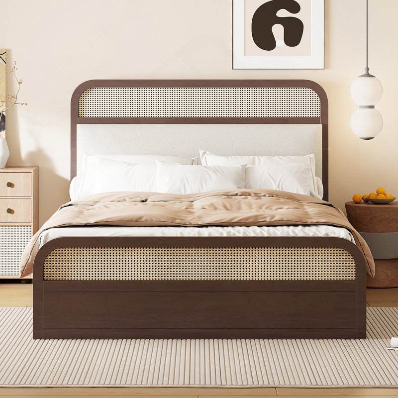  lit plateforme en bois avec lit gigogne et 2 tiroirs,, Espresso