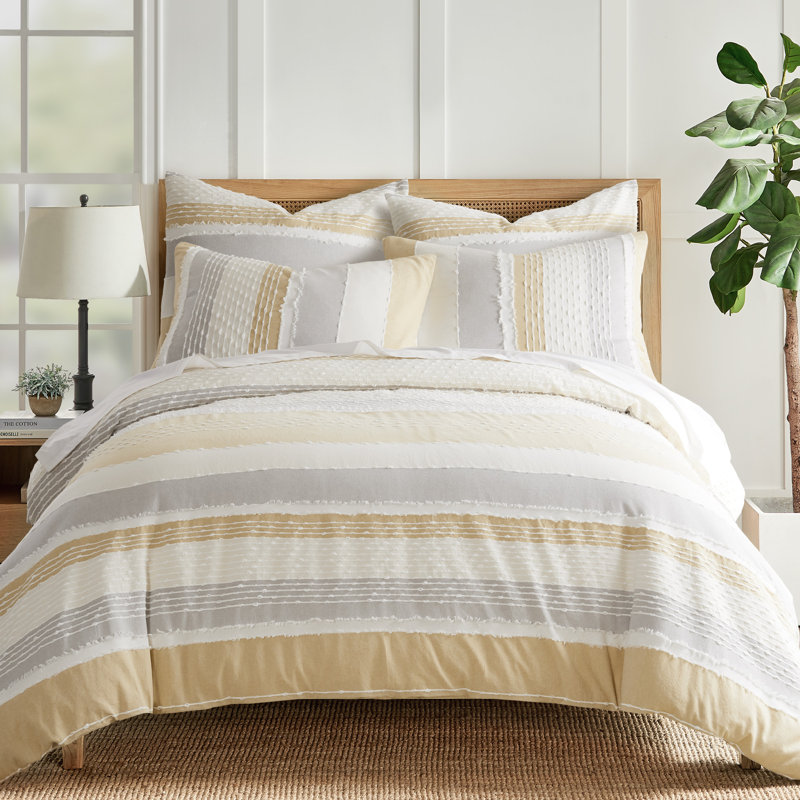 Santander Ochre 3pc Duvet Set, King Duvet Cover + 2 Euro Shams