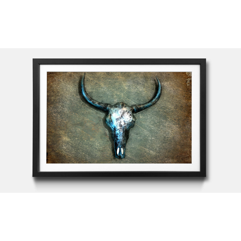 Buffalo Skull - Single Picture Frame Print, 60cm H x 80cm W