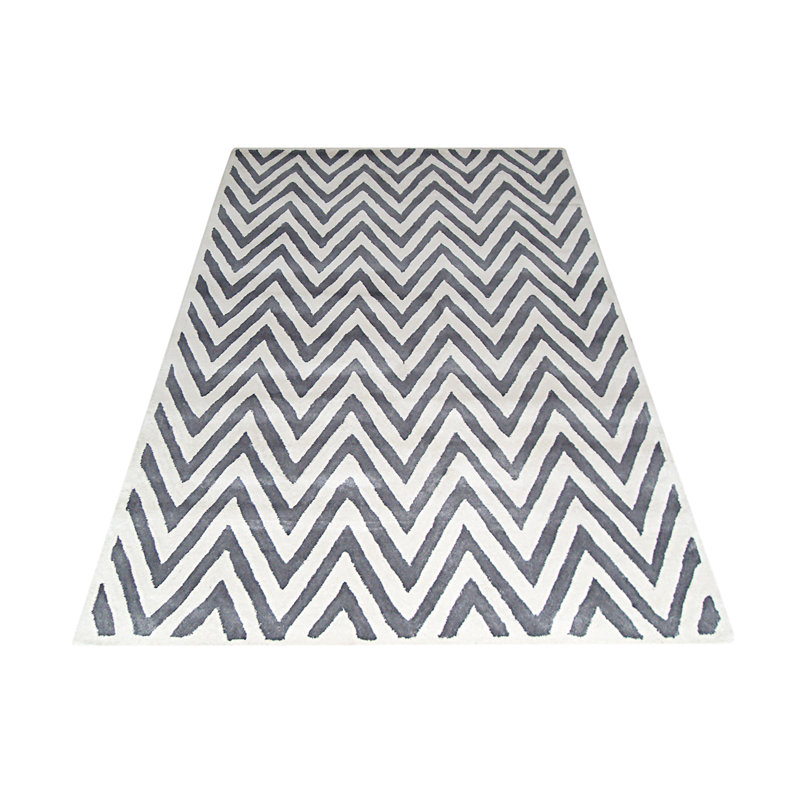 Ziggy Chevron Wool Hand Woven Area Rug, Rectangle 122 x 183cm