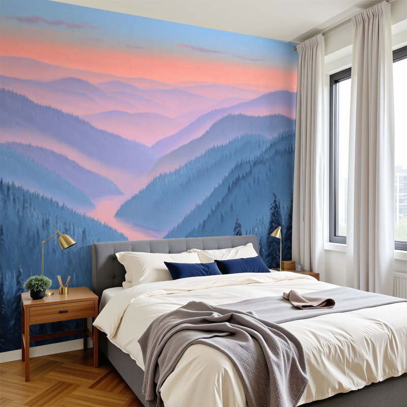 Papier peint adhésif auto-adhésif moderne pour la chambre à coucher L 100 po x l 144 po Peel and Stick