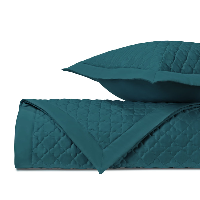 Clover Egyptian Certified Cotton Quilt, Teal, Queen Quilt