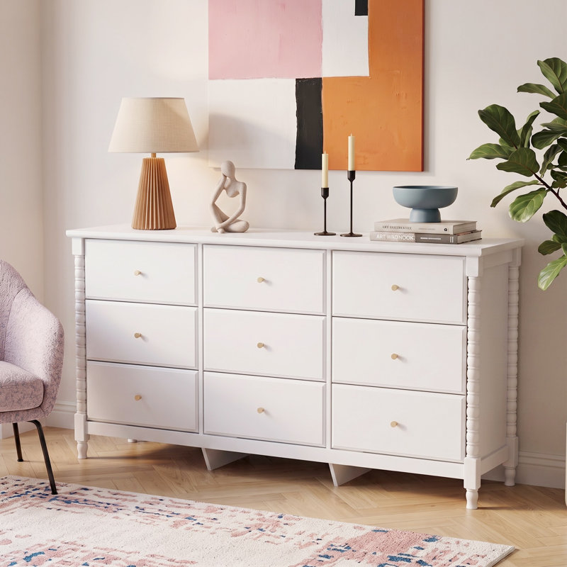 Commode 9 tiroirs 9 colonnes, Blanc