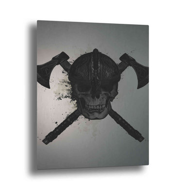 «VikingSkull» par Nicklas Gustafsson, sur aluminium brossé